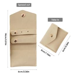 Mini Roll Foldable Jewelry Case Portable Travel Jewelry Organizer For Journey Earrings Rings Necklaces Brooches Storage Bag