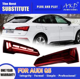 AKD Tail Lamp for Audi Q5 Q5L LED Tail Light 2018-2020 Q5 Q5L Rear Fog Brake Turn Signal Automotive Accessories