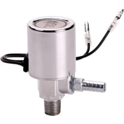 FARBIN Air Horn Solenoid Valve 1/4" NPT 12V/24V Electric Air Valve for Train Air Horn Chrome Plated Chrome Plated Metal Housing