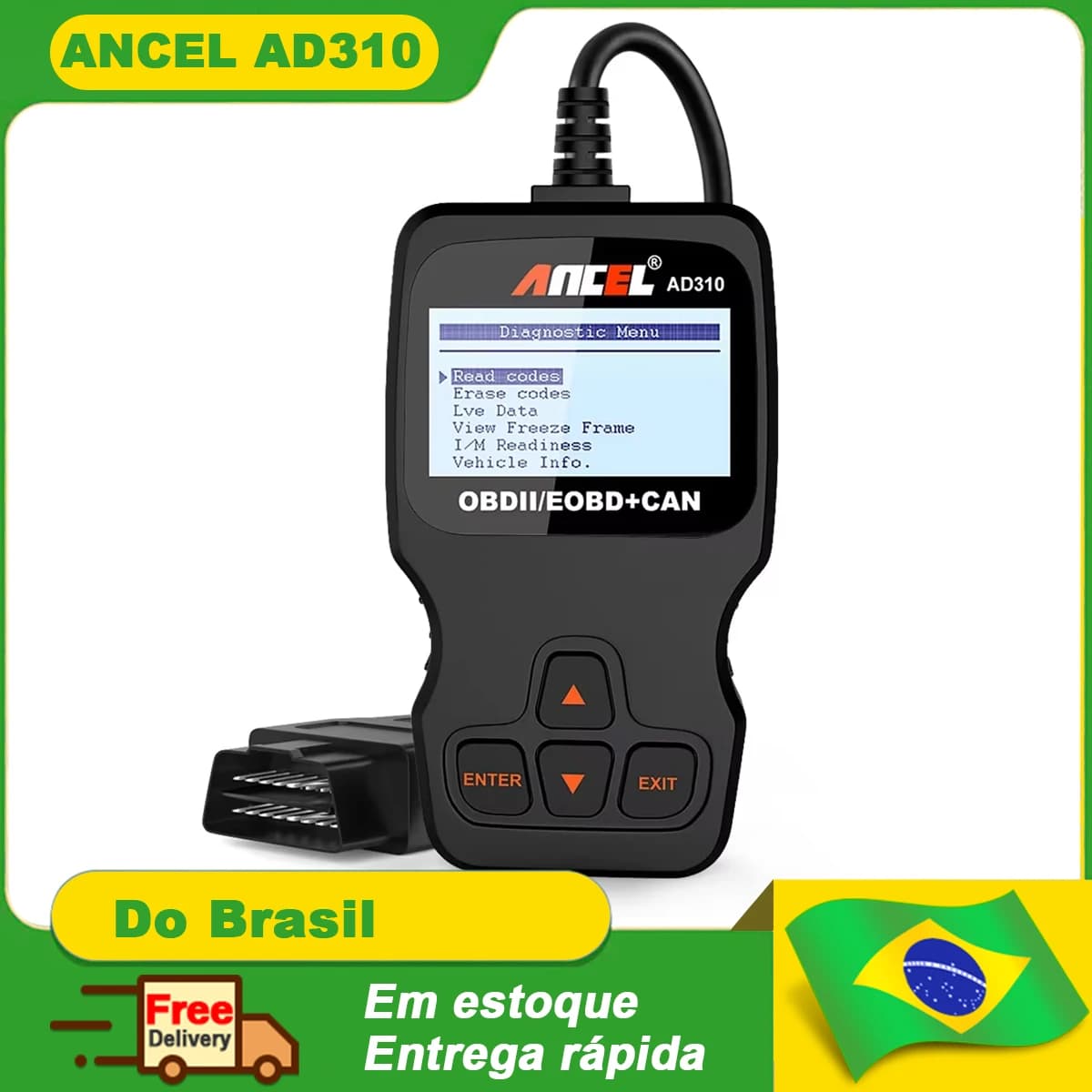ANCEL AD310 Car Full OBD2 Diagnostic Tools OBD II Automotive Professional Auto Code Reader Scanner Check Engine Light DTC Lookup