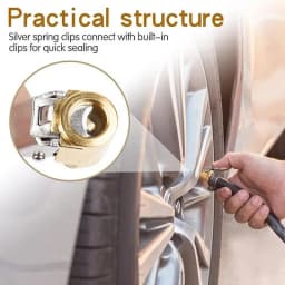 Inflatable Pump For Car Tire Air Chuck Inflator Pump Valve Connector Clip-on Adapter Copper Auto Wheel Valve Inflatable Pump