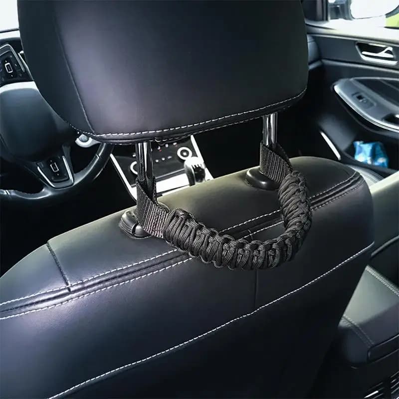 Rear Seat Grab Handle Non-Slip Woven Grab Handles Automotive Grab Bar Rear Seat Paracord Handles For Off-Road Vehicles Doorless
