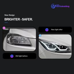 AKD Head Lamp for Ford Kuga Escape LED Headlight 2013-2016 Headlights Kuga Escape DRL Turn Signal High Beam Angel Eye Projector