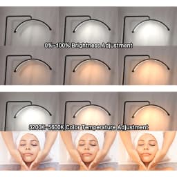 FOSOTO Overseas Warehouse LED Video Light Half-moon Fill Light Lash Nail Desktop Light For Beauty Eyelash Tattoo Makeup