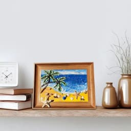 Sea Glass Artwork Beach Art Kit Sea Glass Pieces Handmade Picture Frame Arts & Crafts Kit Framed Sea Glass Decor Wall Art Home