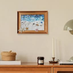 Sea Glass Artwork Beach Art Kit Sea Glass Pieces Handmade Picture Frame Arts & Crafts Kit Framed Sea Glass Decor Wall Art Home