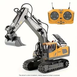 Remote control excavator toys, construction toys with metal shovels, lighting, various simulated sound effects, 2.4GHz 680 degre