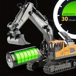Remote control excavator toys, construction toys with metal shovels, lighting, various simulated sound effects, 2.4GHz 680 degre