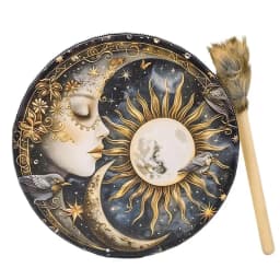 Shamanic Drum Creative Handmade Frame Drum Fashionable 10 Inch Egyptian Pharaoh Moon Goddess Drum Hand Drum with Drum Stick for