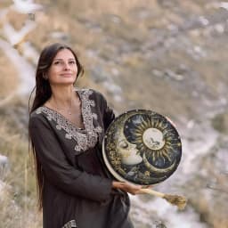 Shamanic Drum Creative Handmade Frame Drum Fashionable 10 Inch Egyptian Pharaoh Moon Goddess Drum Hand Drum with Drum Stick for