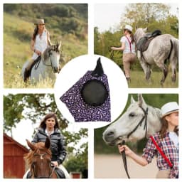 Horse Fly Face Cover Leopard Print Pattern Equestrian Supplies Comfortable Breathable Anti-Mosquitoes Cover Horse Care Product