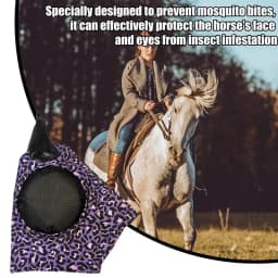Horse Fly Face Cover Leopard Print Pattern Equestrian Supplies Comfortable Breathable Anti-Mosquitoes Cover Horse Care Product