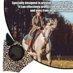 Horse Fly Face Cover Leopard Print Pattern Equestrian Supplies Comfortable Breathable Anti-Mosquitoes Cover Horse Care Product
