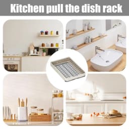 Pull Out Drawers For Kitchen Cabinet Metal Slide Out Dish And Bowl Drying Rack Dish Holder Pantry Storage Shelves Storage Rack