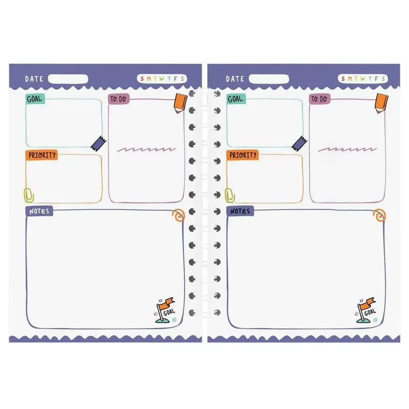 2025 Planner Weekly And Monthly Daily Planner 6x 8 Inches Thick Paper Monthly A5 Planner Calendar Twin-Wire Binding Flexible
