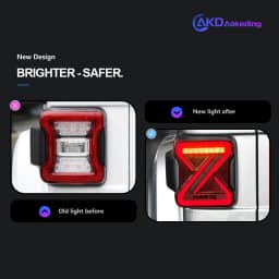 Car Lights for Jeep Wrangler LED Tail Light 2018-2023 Rear Stop Lamp Brake Signal DRL Reverse Automotive Accessories 5.0 1 Re
