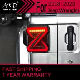 Car Lights for Jeep Wrangler LED Tail Light 2018-2023 Rear Stop Lamp Brake Signal DRL Reverse Automotive Accessories 5.0 1 Re