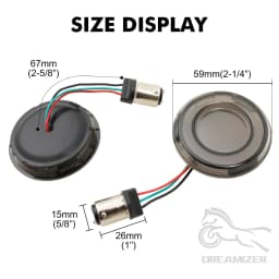 2" Bullet Style Rear Blinker Lamp Red Smoke Lens Cover LED Turn Signal Light For Harley Sportster Tri Glide Touring Road King