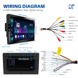 ESSGOO Android 15 Wireless Carplay Car Radio 2 Din 7"/9"/10" GPS Navigator MP5 Player Glass Screen Wi-Fi FM BT Auto Car Stereo