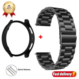 Metal Starp+Case for Samsung Galaxy Watch6 Classic 43mm 47mm PC Case for Galaxy Watch6 5 40mm44mm Stainless Steel Bracelet Strap