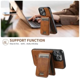 PU Leather Case for iPhone 16 15 Pro Max Plus iPhone 16 15 Pro 2 in1 Function Detachable Magnetic Card bag Stand Feature Cover