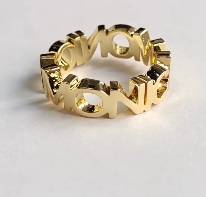 DOREMI 2.5mm Thick Letters Designer Jewelry Ring Girls Finger Ring Custom Name Initial Letter Ring Women Open Ring Jewelry