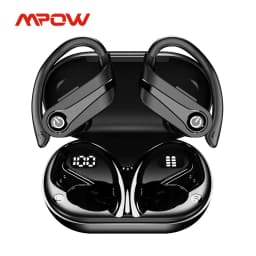 Mpow Q63 Bluetooth 5.3 Wireless Earbuds with Mic IPX7 Waterproof 200H Earphones with Hooks for Sports Running Workout Gym