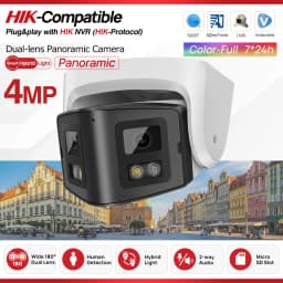 4MP 8MP Dual Light Panoramic Camera POE Built in Mic Speaker Human Detect Color Night Vision Surveillance Hikvision Compatible