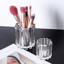 Cosmetic Brush Storage Box Living Room Bedroom Desk Light Luxury Ornaments Makeup Brush Eyebrow Pencil Crystal Glass Pen Holder