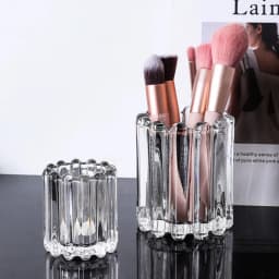 Cosmetic Brush Storage Box Living Room Bedroom Desk Light Luxury Ornaments Makeup Brush Eyebrow Pencil Crystal Glass Pen Holder