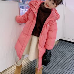 Children's Winter Jacket for Girl Long Warm Parka Down Cotton Coat New Kids Windbreaker Cold Clothes Teenager Overcoat Snow Wear