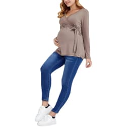 Mama Clothes Maternity Blouses Long Sleeve V-neck Breastfeeding Shirt Tops Pregnancy Clothing Nursing Casual Pregnant Shirts2022