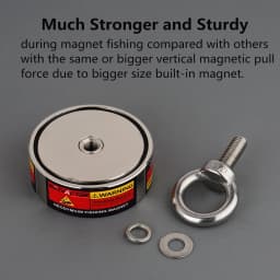 500kg Strong Neodymium Round Magnet Set with 20m Rope Claw 250kg*2 Outdoor Fishing Doulbe Sided Combined Metal Detecting