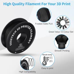Geeetech Matte Filament PLA 1.75mm 1kg Spool (2.2lbs), 3D Printer Material Polylactic Acid, Frosted Texture, Vacuum Packaging