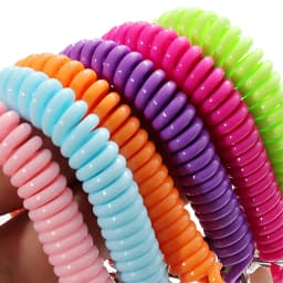 Coil Lanyard Retractable Coil Keychain Spiral Coil Lanyard Long Anti Lost Key Chain Holder For Bungee Lanyard Flexible
