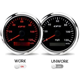 HD 85MM GPS Speedometer Odometer Gauge 0-120MPH With GPS Sensor for Marine Auto Boat Truck 7 Colors Backlight 12V/24V Car Gauges