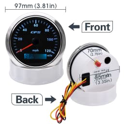 HD 85MM GPS Speedometer Odometer Gauge 0-120MPH With GPS Sensor for Marine Auto Boat Truck 7 Colors Backlight 12V/24V Car Gauges