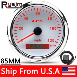 HD 85MM GPS Speedometer Odometer Gauge 0-120MPH With GPS Sensor for Marine Auto Boat Truck 7 Colors Backlight 12V/24V Car Gauges