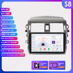 9 Inch Android Car Radio Carpaly GPS for Toyota Corolla 10 E140 E150 2006 2007 2008 2009 2010 Car Multimedia Video stereo Player