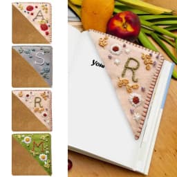 Book Corner Bookmark Embroidered Corner Bookmark Letter Hand Stitched Felt Corner Letter Bookmark Page Markers And Book