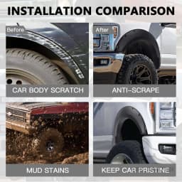 4Pcs/Set 4.5'' Universal Flexible Car SUV Off-road Fender Flare Wheel Arch Protector Widened Decorative Wheel Eyebrow Fender