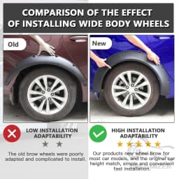 4Pcs/Set 4.5'' Universal Flexible Car SUV Off-road Fender Flare Wheel Arch Protector Widened Decorative Wheel Eyebrow Fender