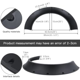 4Pcs/Set 4.5'' Universal Flexible Car SUV Off-road Fender Flare Wheel Arch Protector Widened Decorative Wheel Eyebrow Fender