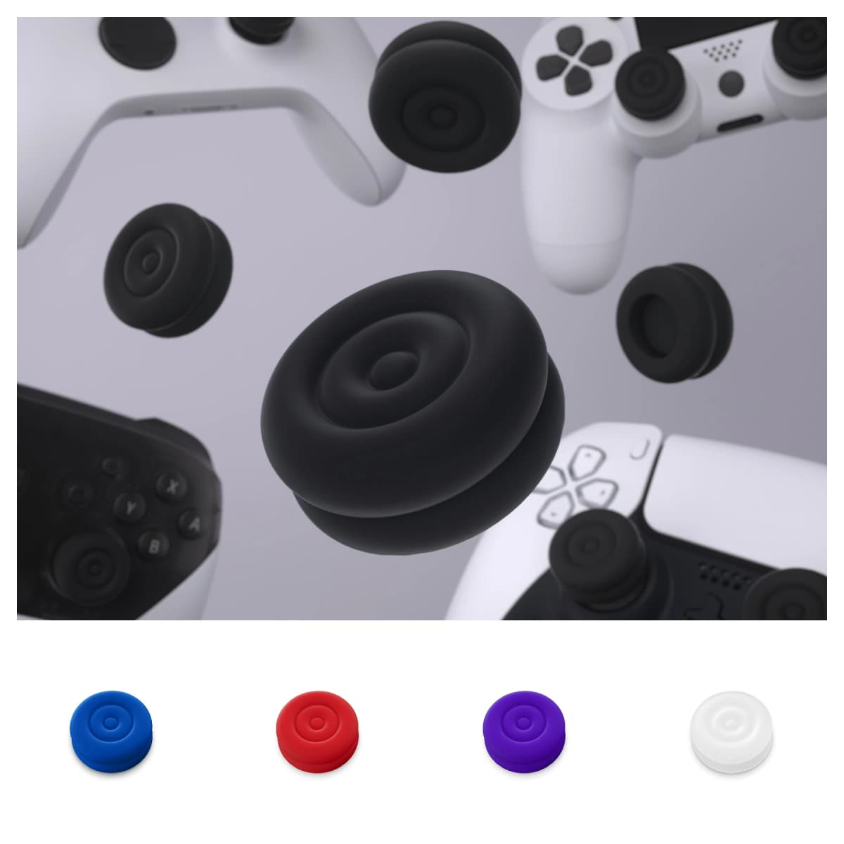 PlayVital Cushion Caps Thumb Grips for ps5/ps4, for Xbox Series X/S, for Xbox One, Elite Series 2, for Switch Pro Controller