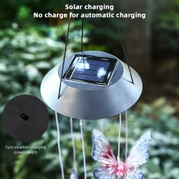 Colorful Wind Chimes LED Solar Lights Hummingbird Butterfly Shape Outdoor Yard Garden Decor Window Porch Home Accessories