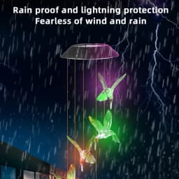 Colorful Wind Chimes LED Solar Lights Hummingbird Butterfly Shape Outdoor Yard Garden Decor Window Porch Home Accessories