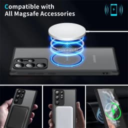 Case For Samsung Galaxy S23 S22 S21 Ultra Plus 5G Shockproof Back Cover Luxury Armor Matte For Magsafe Magnetic Wireless Charge