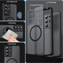 Case For Samsung Galaxy S23 S22 S21 Ultra Plus 5G Shockproof Back Cover Luxury Armor Matte For Magsafe Magnetic Wireless Charge