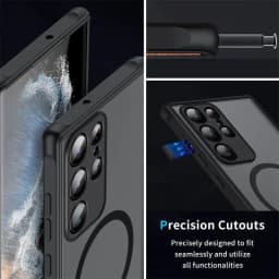 Case For Samsung Galaxy S23 S22 S21 Ultra Plus 5G Shockproof Back Cover Luxury Armor Matte For Magsafe Magnetic Wireless Charge