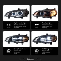 AKD Head Lamp for BMW E70 LED Headlight 2007-2014 Headlights X5 DRL Turn Signal High Beam Angel Eye Projector Lens